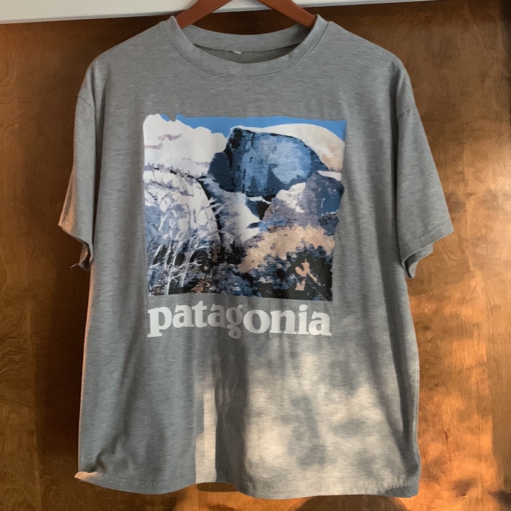 Patagonia graphic grey tshirt